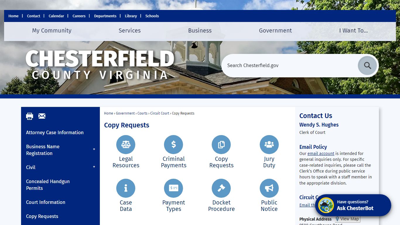 Copy Requests | Chesterfield County, VA
